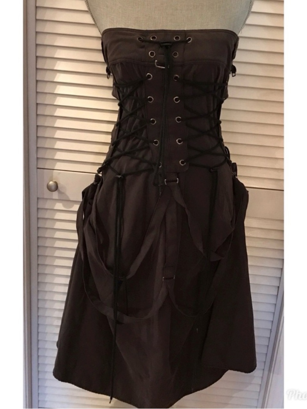 Vintage Illig Cyber Punk Goth Corset Dress